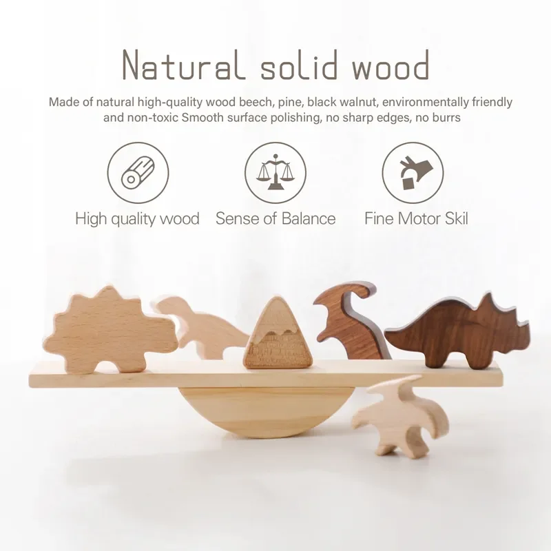 Montessori Learning Toys - Educational Wooden Stacking Blocks for Kids