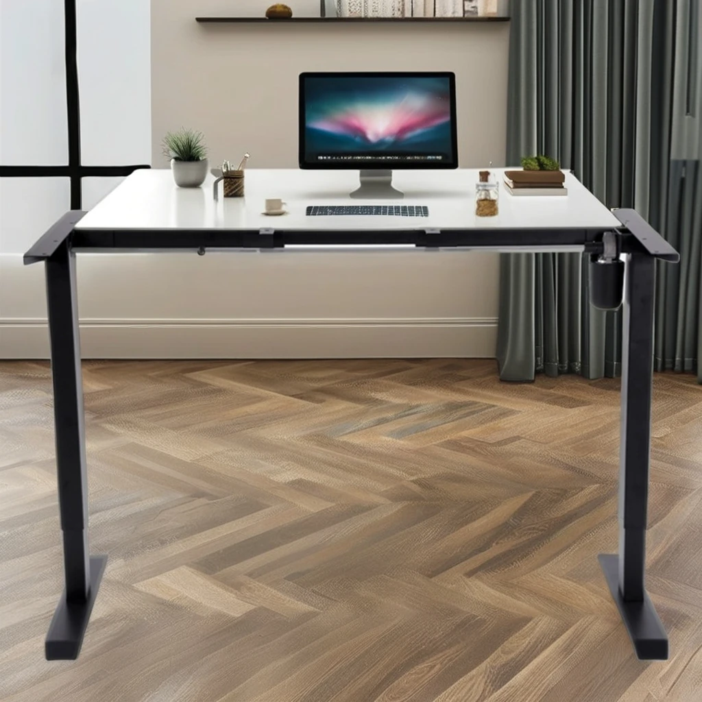 Single Motorized Lift Leg Programmable Height Setting Stand up Computer Desk Adjustable Office Desk Adjustable Computer Desk