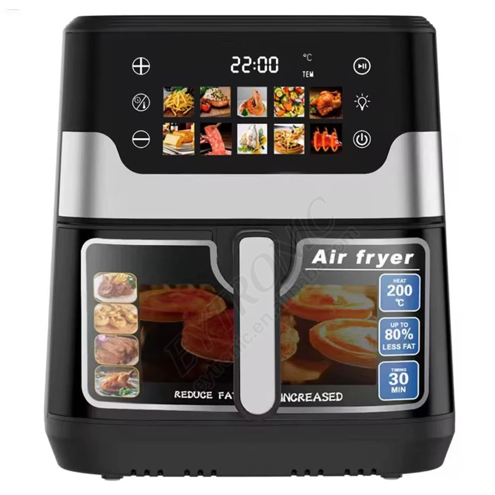 NEWEST Kitchen Appliance Best Selling in USA 6.5L Smart Air Fryer No Oil Digital Touch Screen Visible Digital Air Fryer 8L