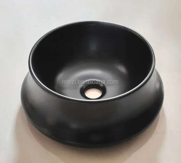 Hotel Bathroom Ceramic Counter Sink New Model Wash Basin Black Color