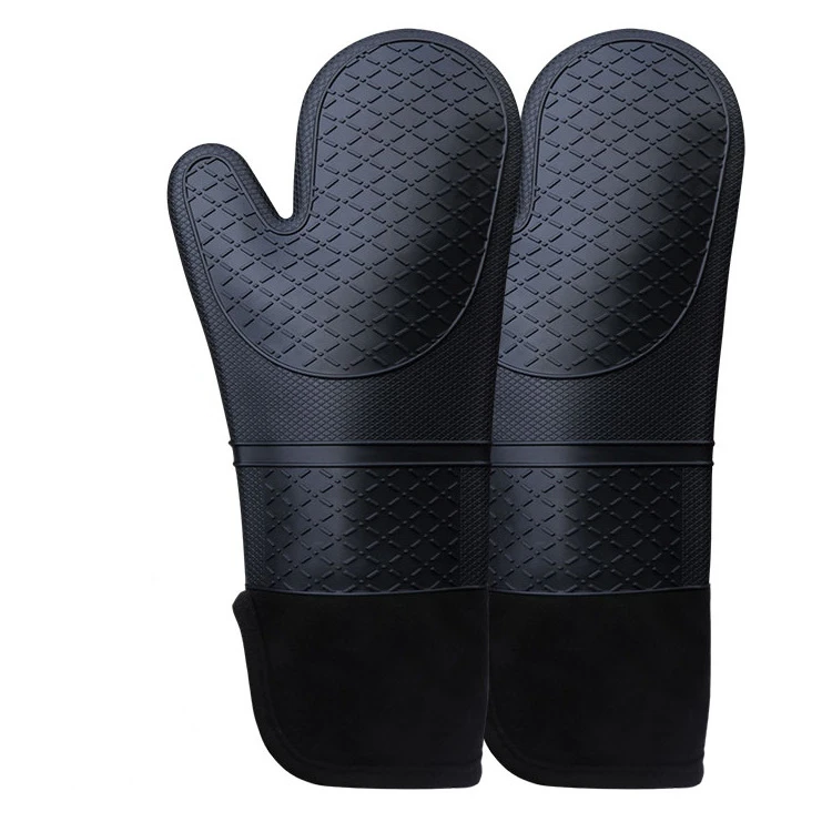 Silicone Oven Mitts Set Kitchen Heat Resistant Oven Gloves Silicone Gloves for BBQ & Baking
