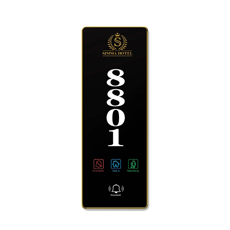 珍品E.YAZAWA COMPANY Hotel message board Placa de Porta Eletrônica Touch Screen para Hotéis - N.º do Quarto