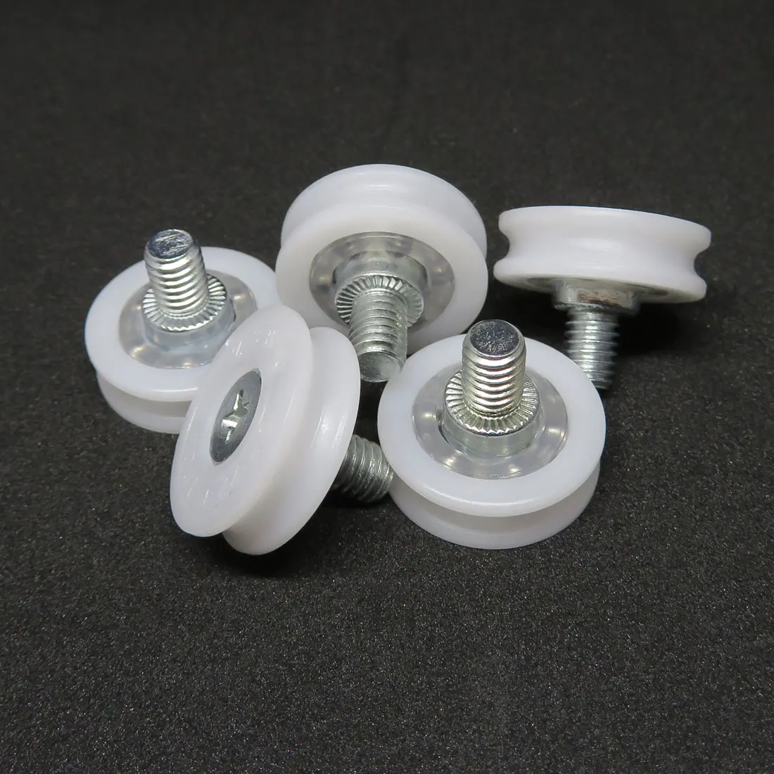 Plastic POM Drawer Roller Slide 19mm 22mm 24mm 26mm 28mm 30mm Drawer Rollers Pulley Replacement Wheels Bearing Pulley With Nuts