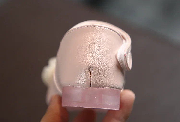 2021 hot sale  fashion  Pearl flower princess Soft bottom children's shoes MS321