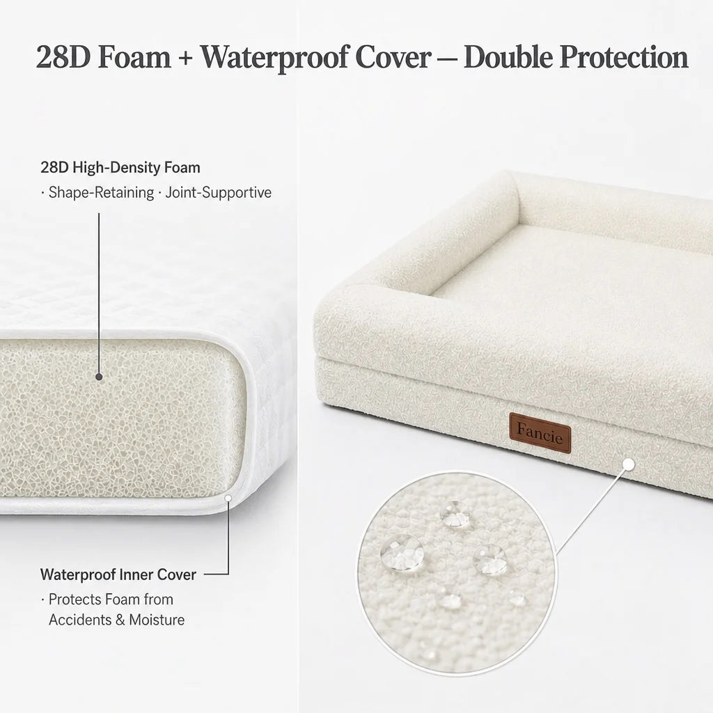 Fully Detachable White Boucle Pet Sofa — Product details 4