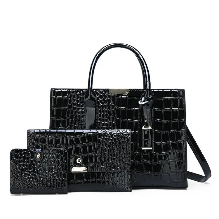 Women Square Box Bag Crocodile Pattern online Retro One-shoulder Portable Messenger Bag