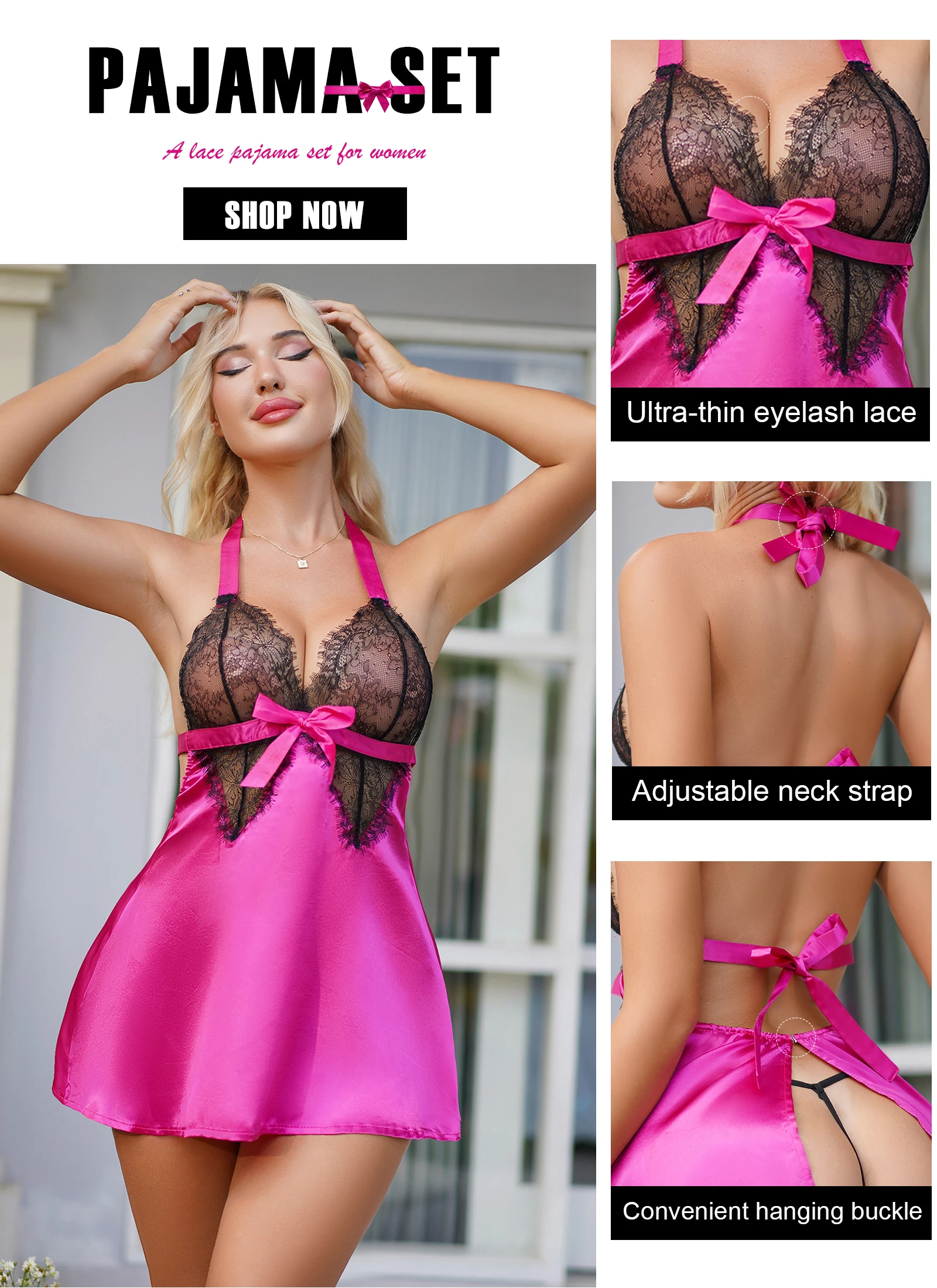 Supply Sexy Hollow Out Cutout out Lace Slip Nightdress Sexy Lingerie Home Wear main image 0