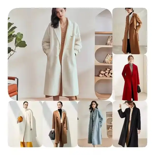 Elegant Ladies Long Winter Cashmere Coat