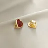 50-Burgundy Love Ear Clips