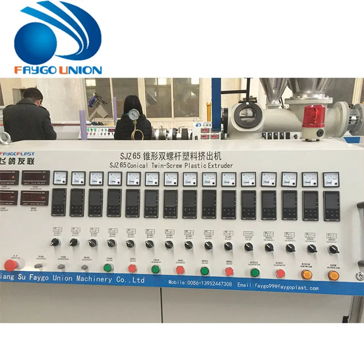 Faygo Union Twin Screw Extruder PVC PP PE PET Pipe Profile Making Machines