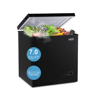 KRIB BLING Compact Chest Freezer with  7.0 Cu.ft Top Door Open Freestanding Deep Freezer with 7-Level Temperature Adjustment