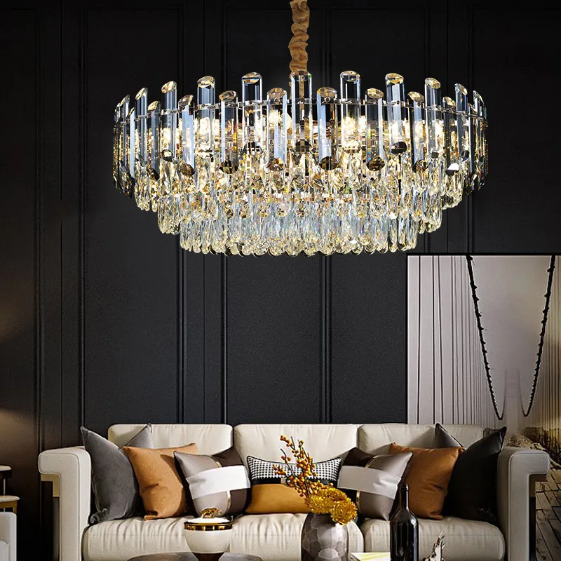 Lustre en cristal de style italien, luxe léger – design moderne et simple pour salon, salle à manger et chambre à coucher