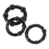 3 black beaded rings
