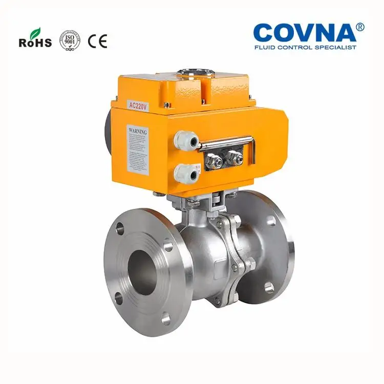 Covna Electric Automated Valve 3 Inch 8" Stainless Steel Motorized 2way Flange Heat Resistant
