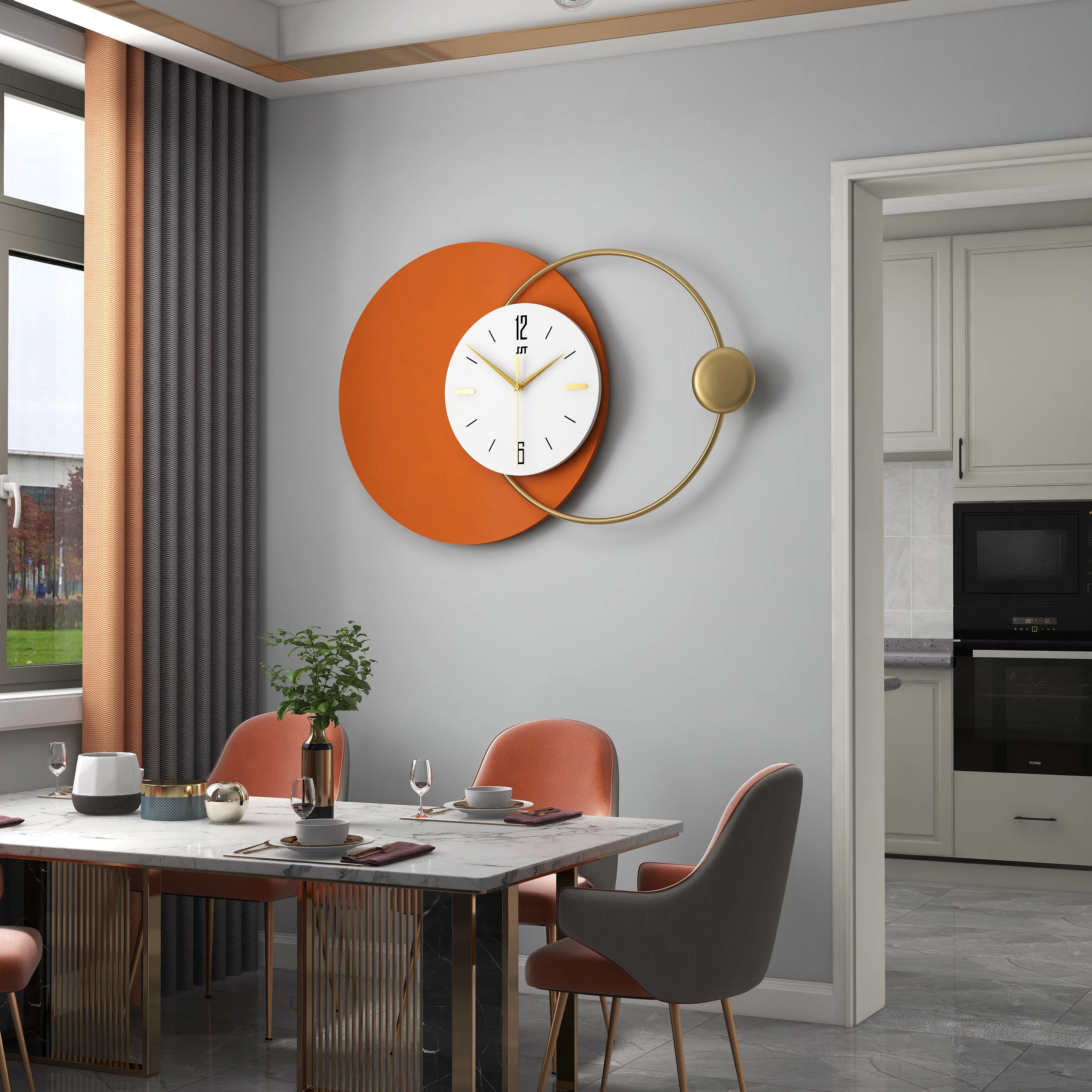 Modern Silent Sweep Wall Clock - Luxury Large Metal Wall Watch Clock Decoration