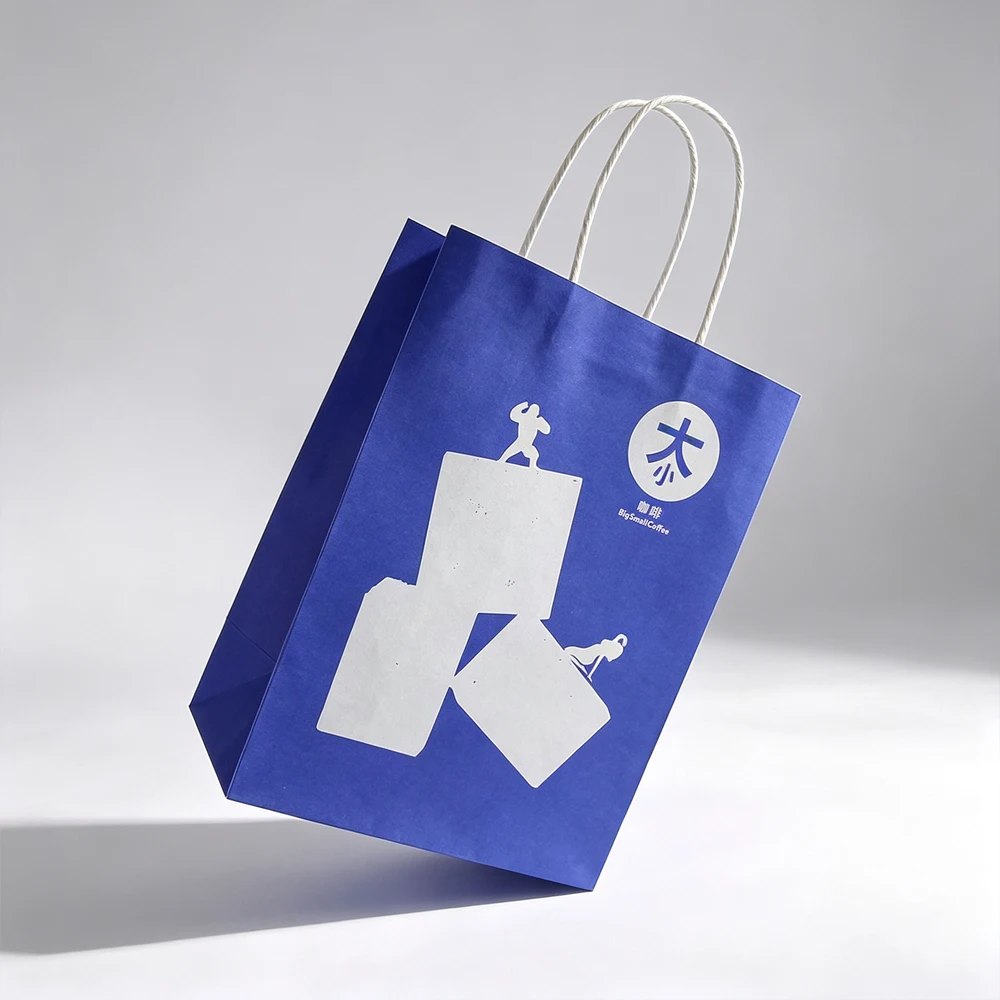 Factory Price Custom Branded Printed Eco-Friendly Kraft Paper Takeaway Bag Shopping Bag for Coffee Shop Food
