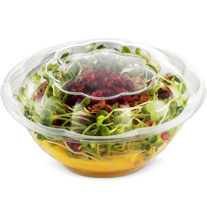 Heavy Duty Clear Disposable Plastic PET Salad Bowl 12oz, 16oz, 24oz, 32oz -  lansinpackaging