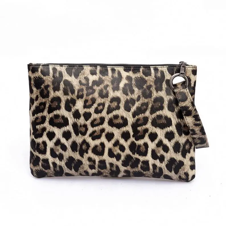 in The Clear Loni Leopard Envelope Clutch | Wholesale Accessory Market