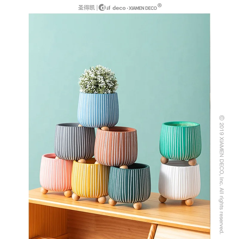 Горшок керамический самополивающийся синего цвета горшок бонсай яркий прямоугольный пустой цветочный белый Трипод полоса с