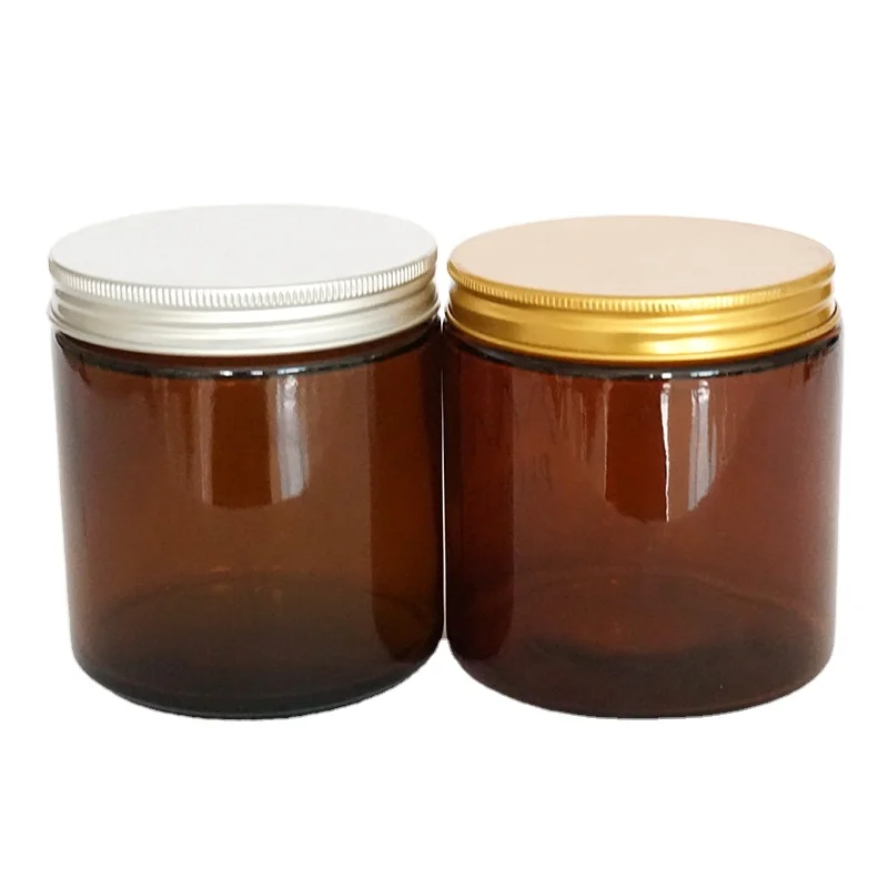 4 oz 8 oz 16 oz 32 oz Airtight Custom Straight Amber Glass Candle Jars ...