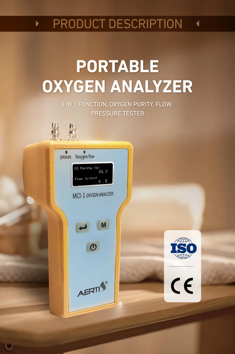 O2 Concentrator Analyzer Oxygen Measuring Meter Oxygen Purity Flow Pressure Analyzer for Home ...