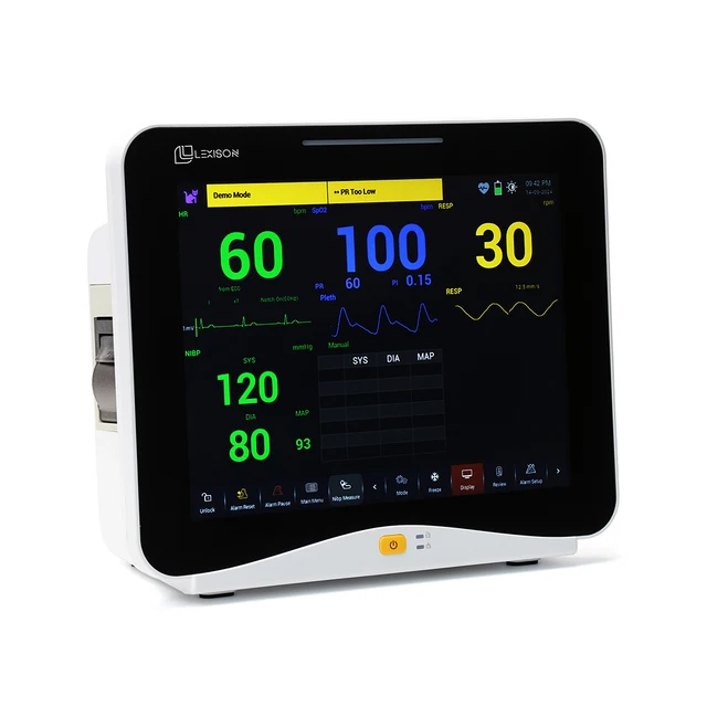 Lexison PPM-H12V High Quality 12.1inch Touch Screen Patient Monitor Multi-Parameter Vital Signs Diagnostic Equipment Veterinary