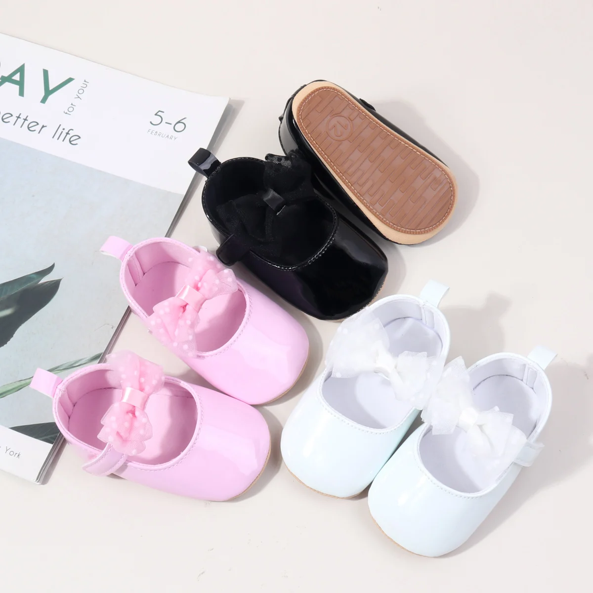 Newborn Infant Shoes Mesh Bow Decorated Soft TPR Soles Anti-slip Outdoor Baby New Design Princess Girl Shoes for 0-15 Months factory