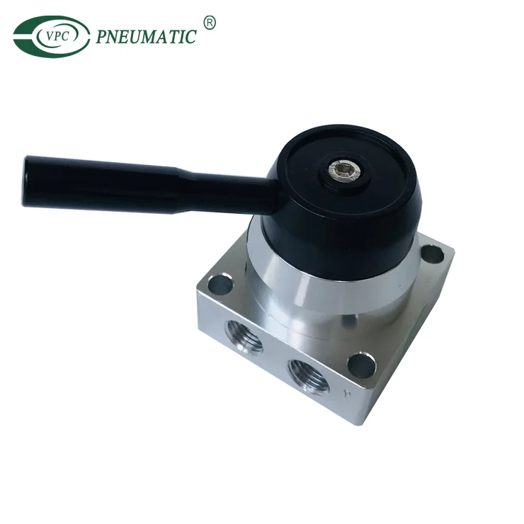 Pneumatic Hand Rotary Valve HV210-08 3position 4way Rotary Lever Switch Valve Mini Hand Control Valves