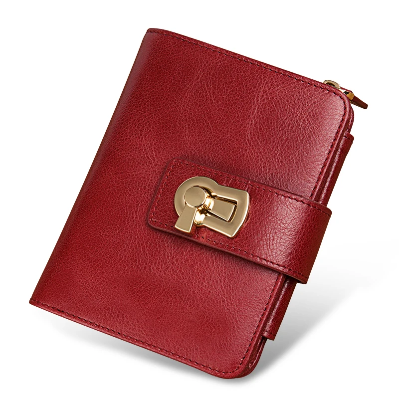 Leather Designer Wallet, Red