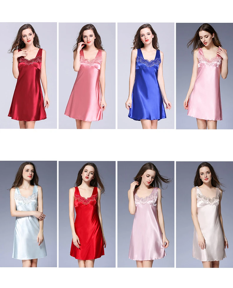 Factory Direct Ready Stock Women Sexy V-Neck Lingerie Night Dress  Sleeveless Ladies Satin Nightgown Plus Size See Through Lace Sleepwear  Nightwear - China Women's Lingerie and Sexy Lingerie price |  Made-in-China.com
