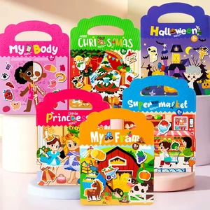 Ce Cpc Montessori Early Education Christmas Halloween Children's Cognitive Early Educational Jelly Sticker No Mess Book Toys