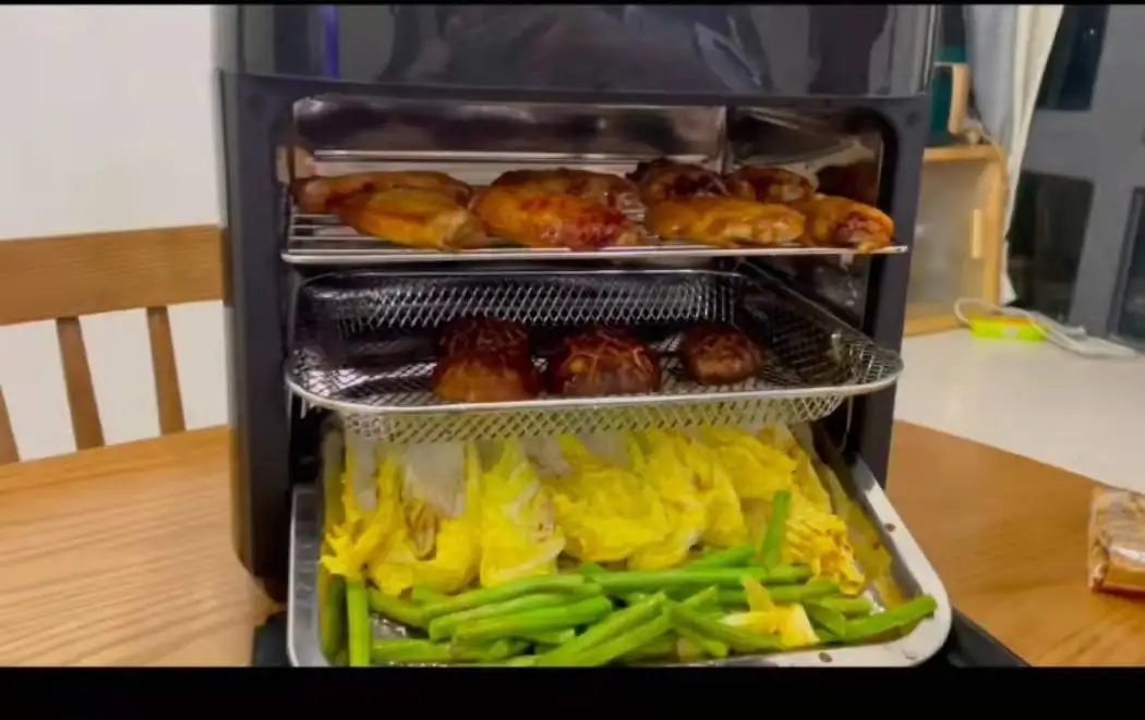 Multi Functional Electric Deep Fryers 3 Layers 15L Big Capacity Air Fryer Oven for Big Family and Party Use