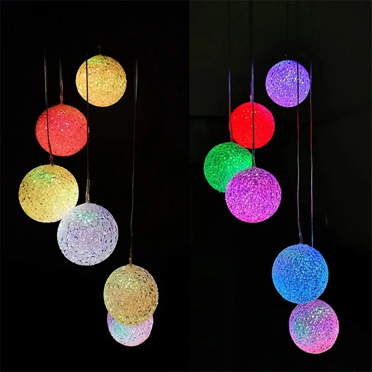 Solar Powered LED Wind Chime Light 6LED Colorful Love Heart Dragonfly Wind Portable Wind Chime Outdoor Decorative