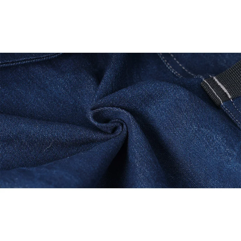 Custom LOGO Multi Pockets Tooling Regular Denim Jeans Workwear Pants for Men Safety Electrician Carpenter Trousers
