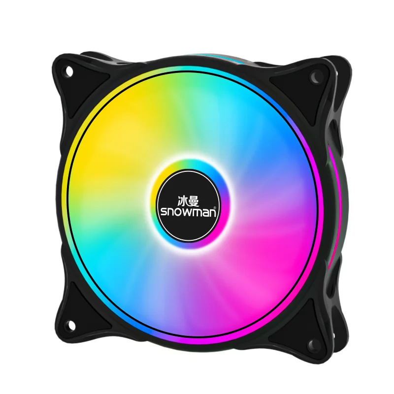Ventilator kase Snowman CF Black ARGB me kontur rrethor ndriçimi