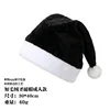 Black short plush christmas hat, adult size, opp bag, seam-seali