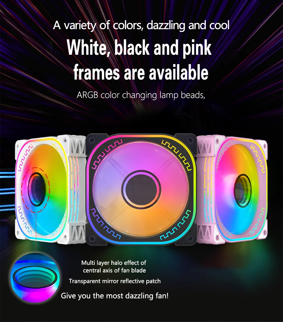 Computer Watercooling Pc 120mm ARGB Case Gpu Cooler Fan RGB M18 120mm ...