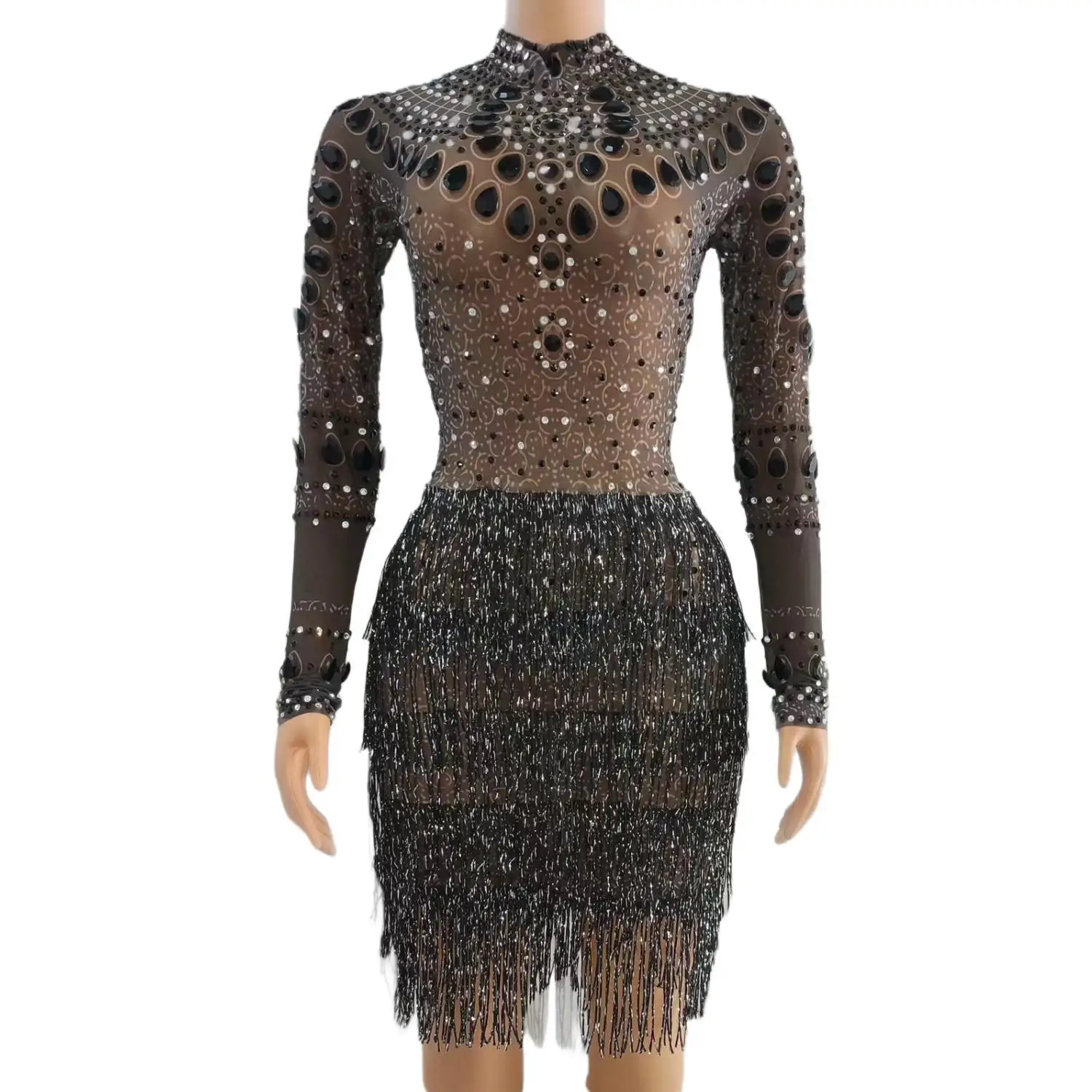 black strapless bubble dress Masterpiece Black Strapless Bubble Hem Mini Dress Black / M main image 0