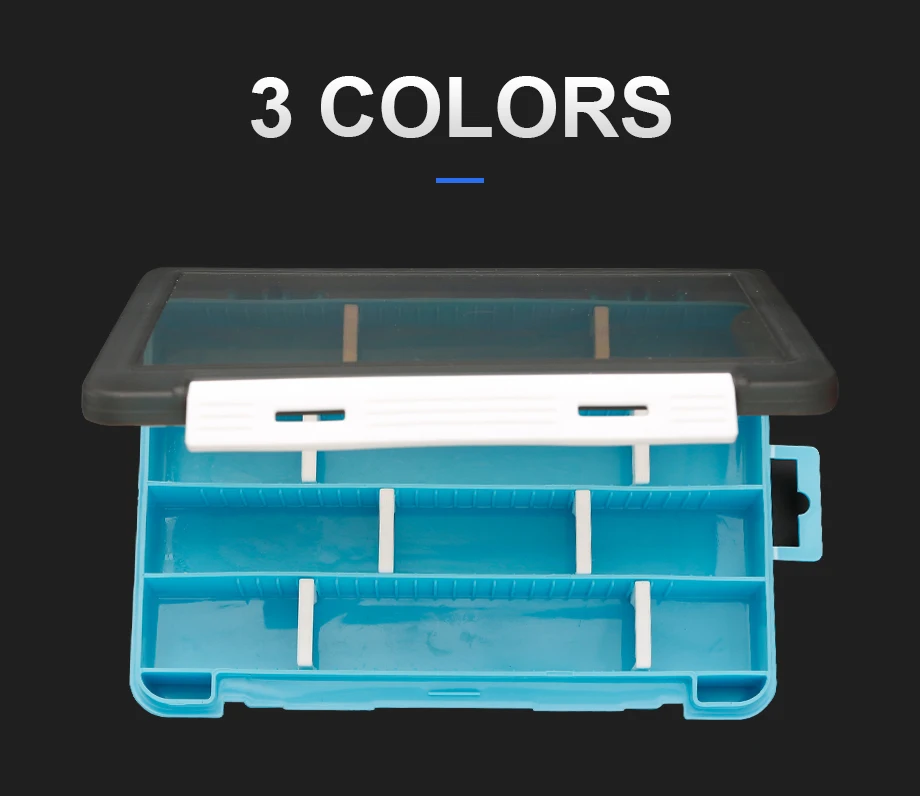 Johncoo Waterproof Pp Plastic Fishing Tackle Box 3 Colors Bait