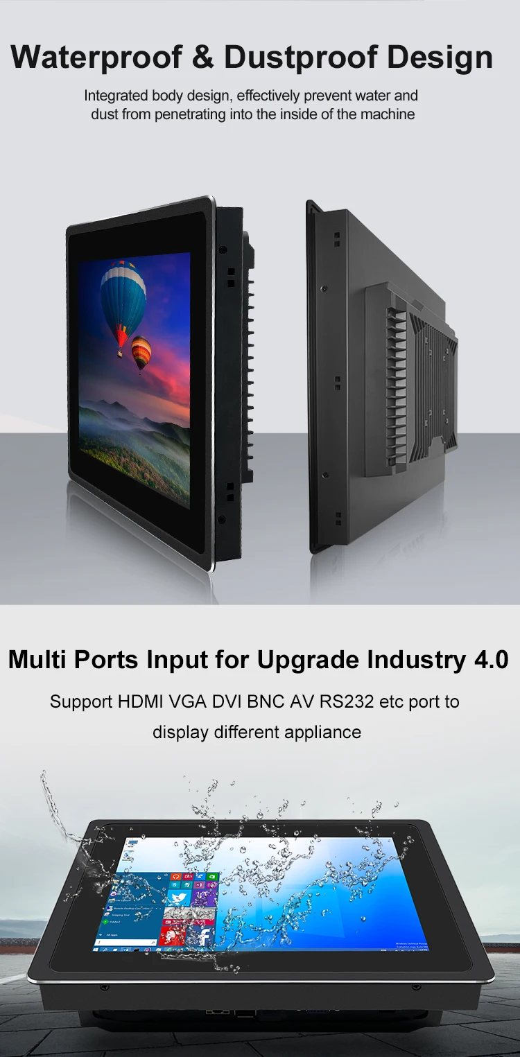 New 12 Inch USB/VGA/DVI Capacitive Touchscreen 1024*768 TFT LCD Display Industrial POS Monitor for Business