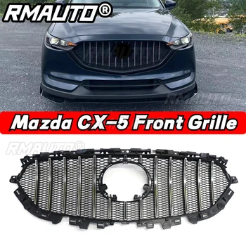 RMAUTO Car Front Bumper Grille Silver Black Racing Grills Body Kit Exterior Parts For Mazda CX-5 CX5 2017-2020 Car Accessories