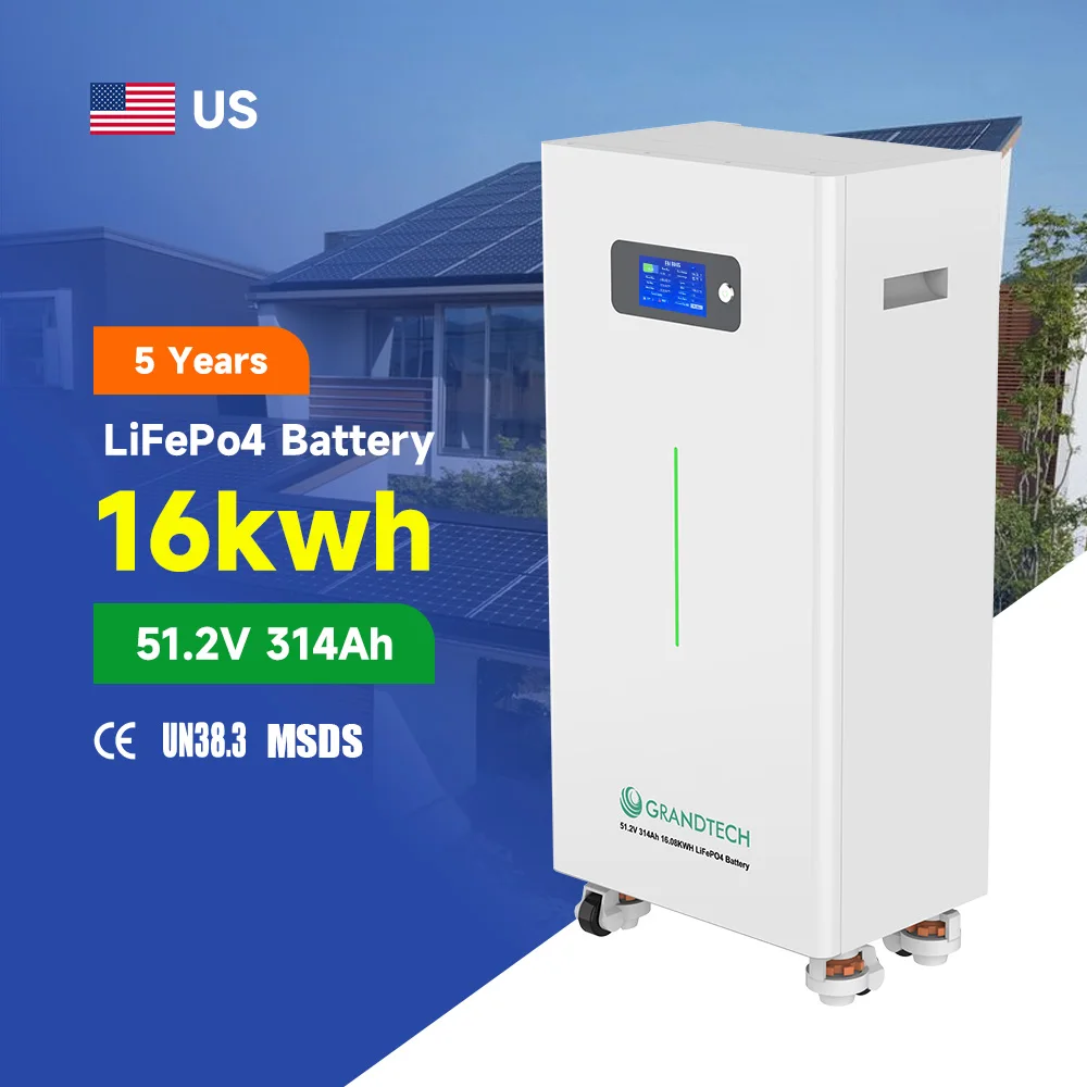 16kWh Grade a 314Ah Wall Mounted Solar Storage Battery LiFePO4 51.2V Hybrid Backup Power System for House Residential ESS