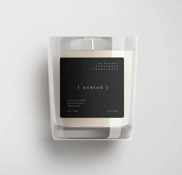 Custom Printed Design Bottle Label Sticker Self-adhesive Gold Foil Logo Glass Candle Jar Label Sticker Custom Design