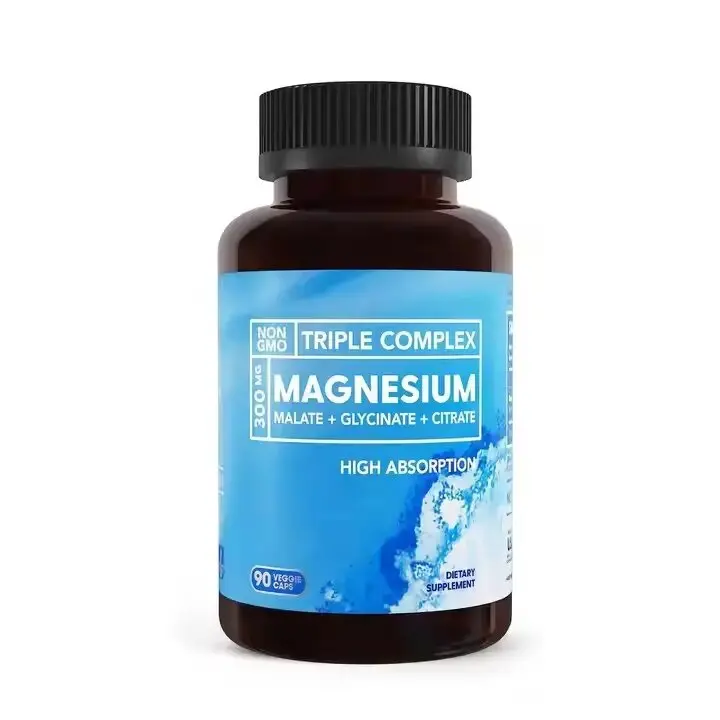 Private Label Triple Magnesium Complex Of Glycinate Citrate Malate Manufacturer Magnesium Glycinate Capsules Supplement