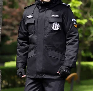 Wholesale High Quality Tactical Design Winter Coat Security  Work Wear Coat Warm up Security Guard Uniform