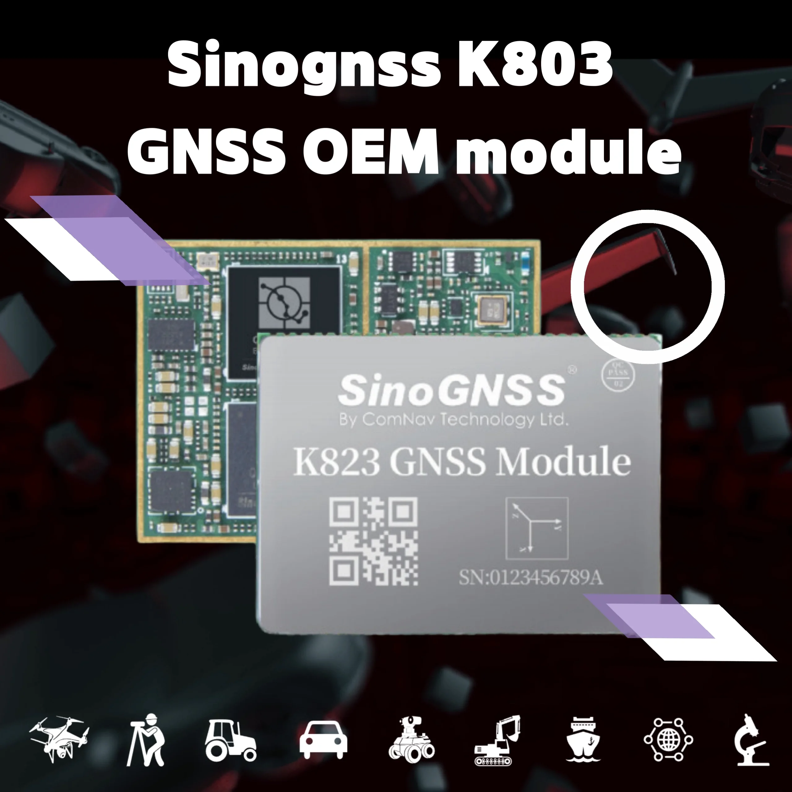 Sinognss K823 High Precision Oem Gnss Gps Module Board With Imu For
