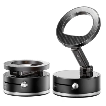 2025 New Arrival Rotation Folding Design Vacuum Suction Cup Car Phone Holder Strong Magnetic Mobile Phone Stand for iPhone Desk