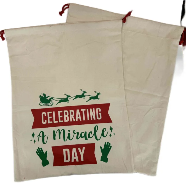 linen dustproof Christmas drawstring bag