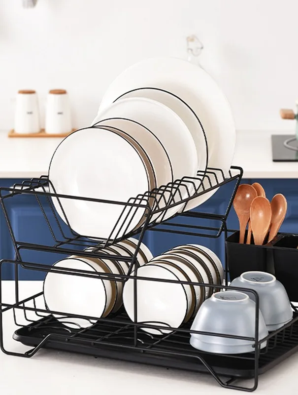 Factory Outlet Black Shelf Kitchen Rack Dish Tier Dish Drying
