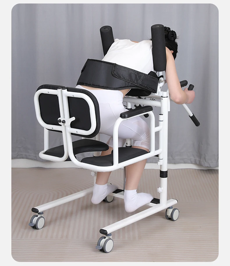 Bathroom Safety Equipment Paralyzed Patient Transfer Wheelchair with Commode Lifter for Moving Patients in Bath or Toilet factory